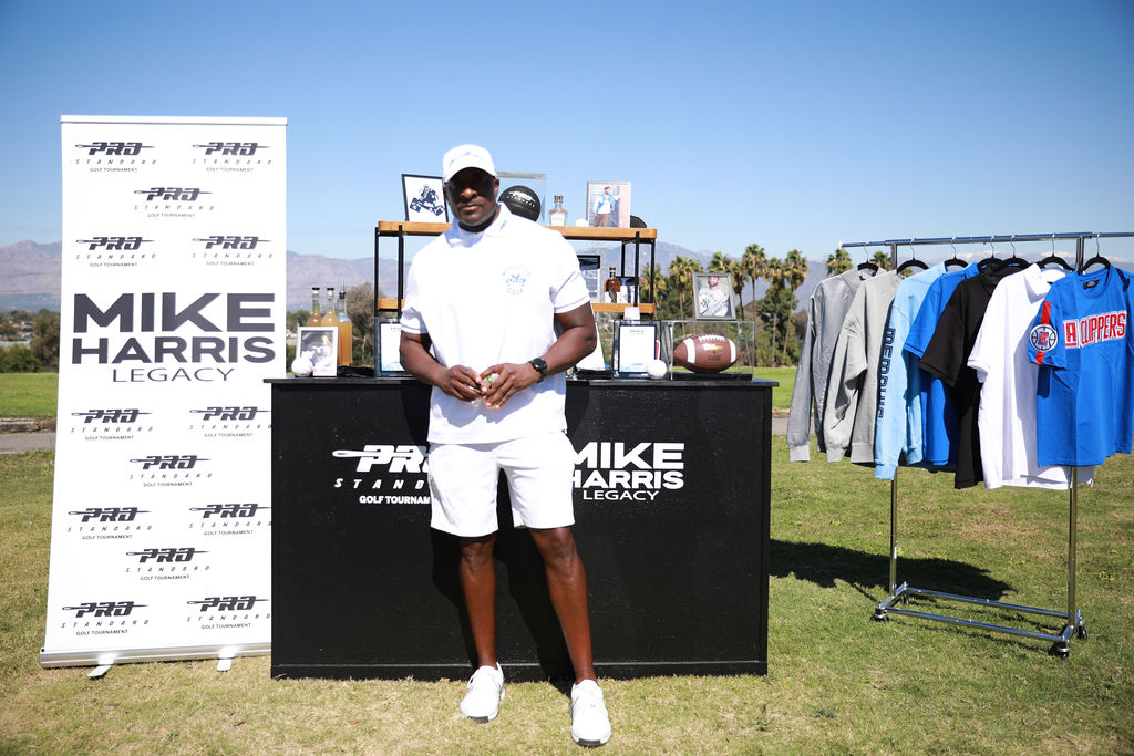 Pro Standard and Mike Harris Legacy step-and-repeat with the capsule on display